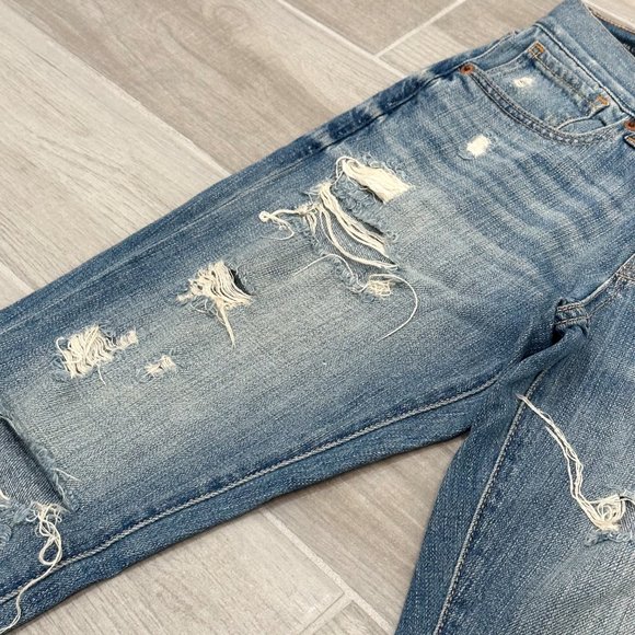 Lucky Brand Sienna Cigarette Ankle Cropped Boyfriend Distressed Jeans Size 24 - Picture 9 of 12